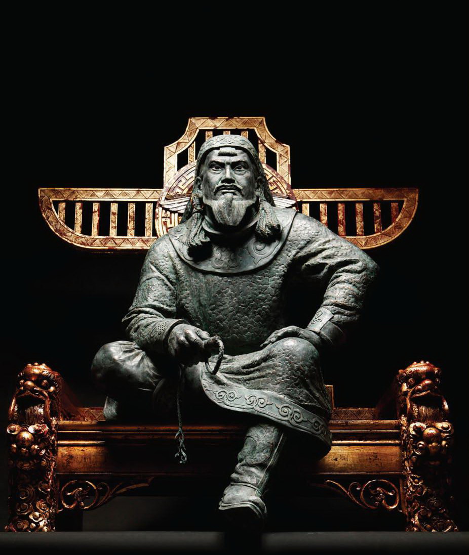 Korzhev_Ivan._Chingishan._Коржев_И._Чингисхан,_2008,_бронза_дерево_камень,_241х125х114см