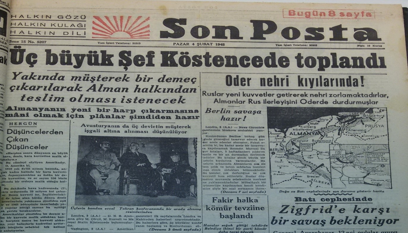 4 Şubat 1945 tarihli Son Posta gazetesi